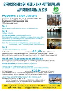 Angebot Eisstock Hütten 2 Nächte 2025